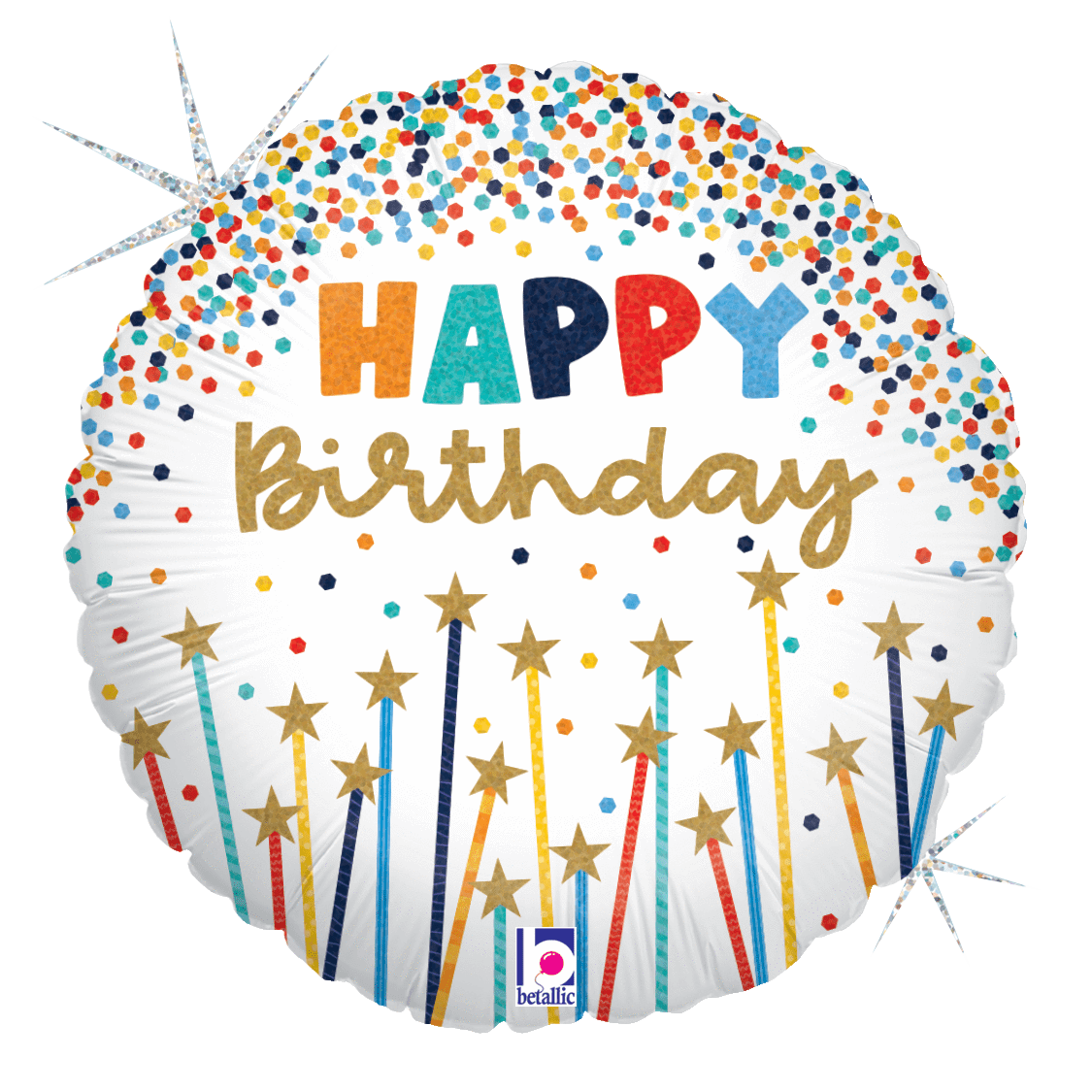 Happy Birthday Star Candles 18″ Balloon instaballoons Wholesale