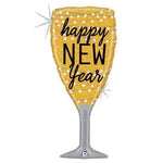 Betallic Mylar & Foil Happy New Year Champagne Glass 37″ Balloon