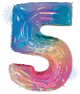 Rainbow Opal Number 5 34″ Balloon