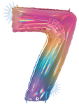 Betallic Mylar & Foil Rainbow Opal Number 7 40″ Balloon