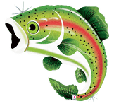 Betallic Mylar & Foil Rainbow Trout Fish Fishing Holographic 29″ Balloon