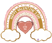 Betallic Mylar & Foil Rose Gold Valentine Rainbow 40″ Balloon