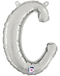 Betallic Mylar & Foil Script Cursive Balloon Letter C Silver