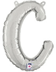 Script Cursive Balloon Letter C Silver