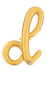 Betallic Mylar & Foil Script Cursive Balloon Letter D Gold