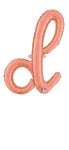 Betallic Mylar & Foil Script Cursive Balloon Letter D Rose Gold