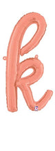 Script Cursive Balloon Letter K Rose Gold