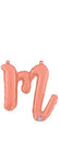 Betallic Mylar & Foil Script Cursive Balloon Letter M Rose Gold