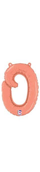 Script Cursive Balloon Letter O Rose Gold