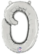 Script Cursive Balloon Letter O Silver