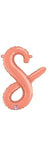 Betallic Mylar & Foil Script Cursive Balloon Letter S Rose Gold