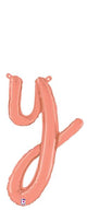 Script Cursive Balloon Letter Y Rose Gold