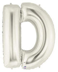 Betallic Mylar & Foil Silver Letter D 40″ Balloon