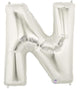 Silver Letter N 34″ Balloon