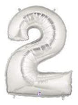 Silver Number 2 40″ Balloon