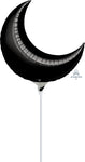 Black Crescent Moon 10″ Foil Balloons by Anagram from Instaballoons