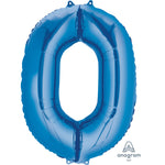 Blue Number 0 Zero 34″ Foil Balloon by Anagram from Instaballoons