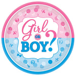 Boy or Girl? Gender Reveal Paper Plates 7″ by Amscan from Instaballoons