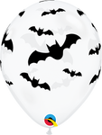 Clear with Bat Print 11″ Latex Balloons by Qualatex from Instaballoons