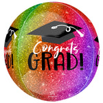 Congrats Grad Graduation Ombre Orbz 16″ Foil Balloon by Anagram from Instaballoons