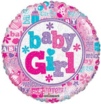 Convergram Baby Girl 18″ Holographic Balloon