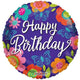 Happy Birthday Butterflies & Flowers 18″ Balloon