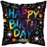 Convergram Happy Birthday Colorful Tie-Dye 18″ Foil Balloon