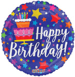 Convergram Mylar & Foil 18″ Birthday Cake & Stars