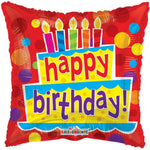 Convergram Mylar & Foil Birthday Cake & Candles 18″ Balloon