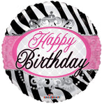 Convergram Mylar & Foil Birthday Zebra Print 18″ Balloon