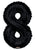 Convergram Mylar & Foil Black Number 8 Balloon 34″