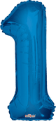 Blue Number 1 Balloon 34″