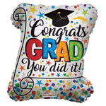 Convergram Mylar & Foil Congrats Grad Diploma Shape 20″ Balloon