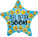 Convergram Mylar & Foil Feel Better Soon Many Face Emojis 18″ Balloon