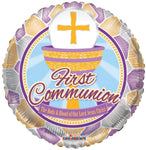 Convergram Mylar & Foil First Communion Stained Glass 18″ Balloon