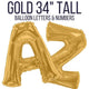 Gold Giant 34" Balloon Letters and Numbers