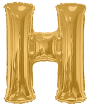 Convergram Mylar & Foil Gold Letter H 34″ Balloon