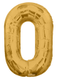 Gold Number 0 34" Balloon