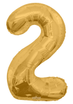 Convergram Mylar & Foil Gold Number 2 Balloon 34″