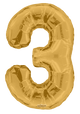 Gold Number 3 34" Balloon