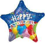 Happy Anniversary Festive Star 18″ Balloon