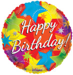 Convergram Mylar & Foil Happy Birthday Bright Stars 18″ Balloon
