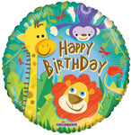 Convergram Mylar & Foil Happy Birthday Jungle 09″ Balloons (Flat count)