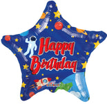 Convergram Mylar & Foil Happy Birthday Space Star 9″ Balloon
