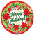 Convergram Mylar & Foil Happy Holidays Poinsettias 18″ Balloon