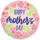 Globo Feliz Día de la Madre Flores Oro Rosa 18″