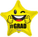 Hashtag Grad Yellow Smiley Star 18″ Balloon