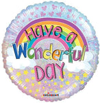 Convergram Mylar & Foil Have A Wonderful Day Holographic Rainbow 18" Foil Balloon