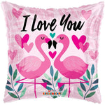 Convergram Mylar & Foil I Love You Flamingos 18″ Balloon
