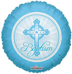Convergram Mylar & Foil Light Blue Baptism Cross 18″ Balloon